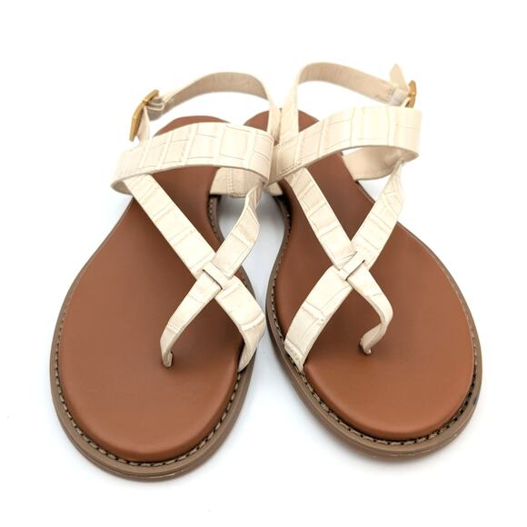 Franco Sarto Gabby Slingback Flat Sandals Ivory Women's Size US10M EU41 - Picture 2 of 11